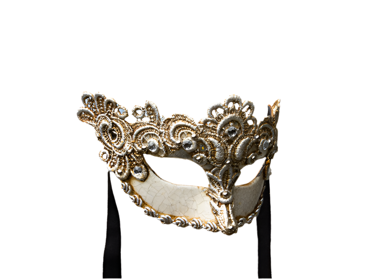 Masque de bal vénitien en dentelle argentée pour femme