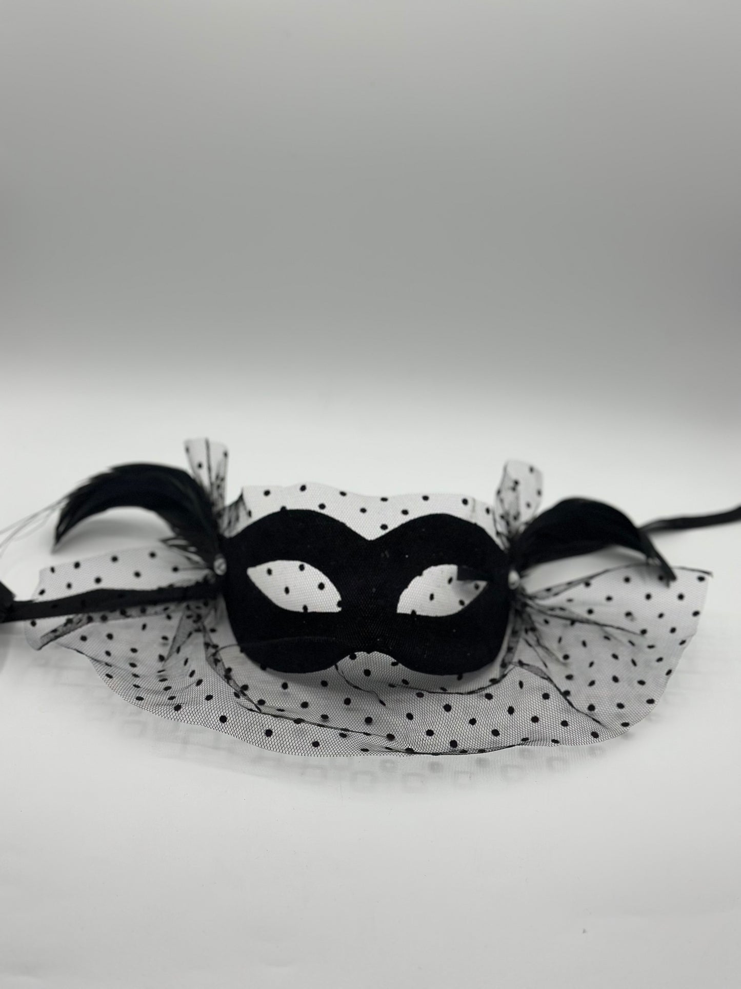 Schwarze Ballmaske mit Voile