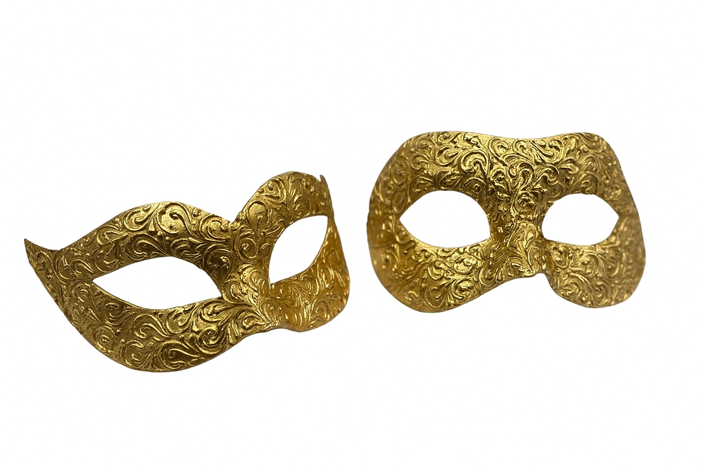 Gold Venetian Couple Mask Set – Handcrafted Papier-Mâché Duo Masks for Masquerade & Events