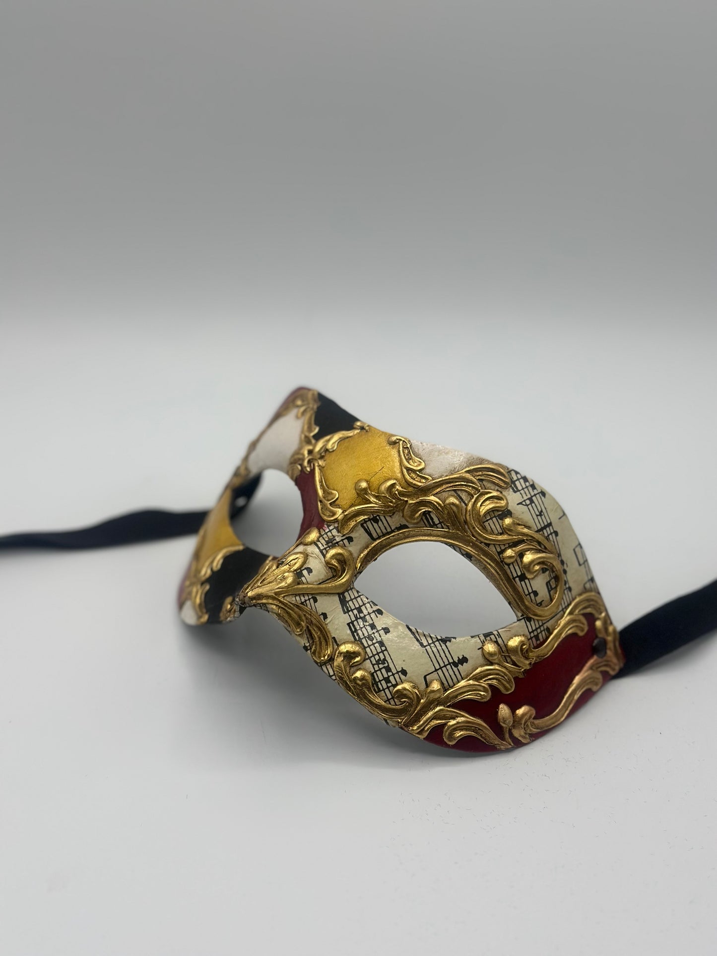 Venetian Mask with Music Notes - Baroque mask