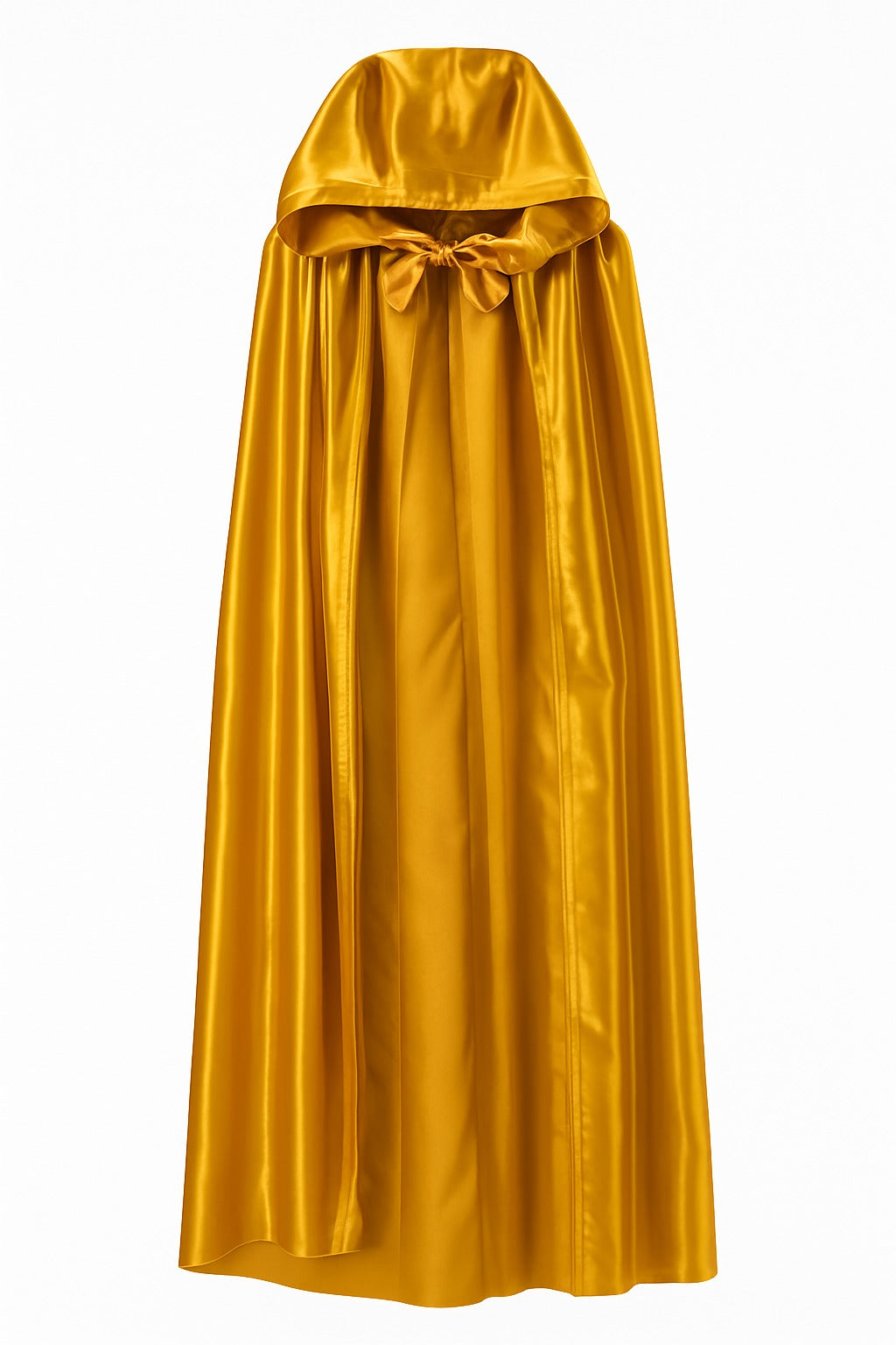 Venetian cape with a hood in gold satin - Halloween cape gold