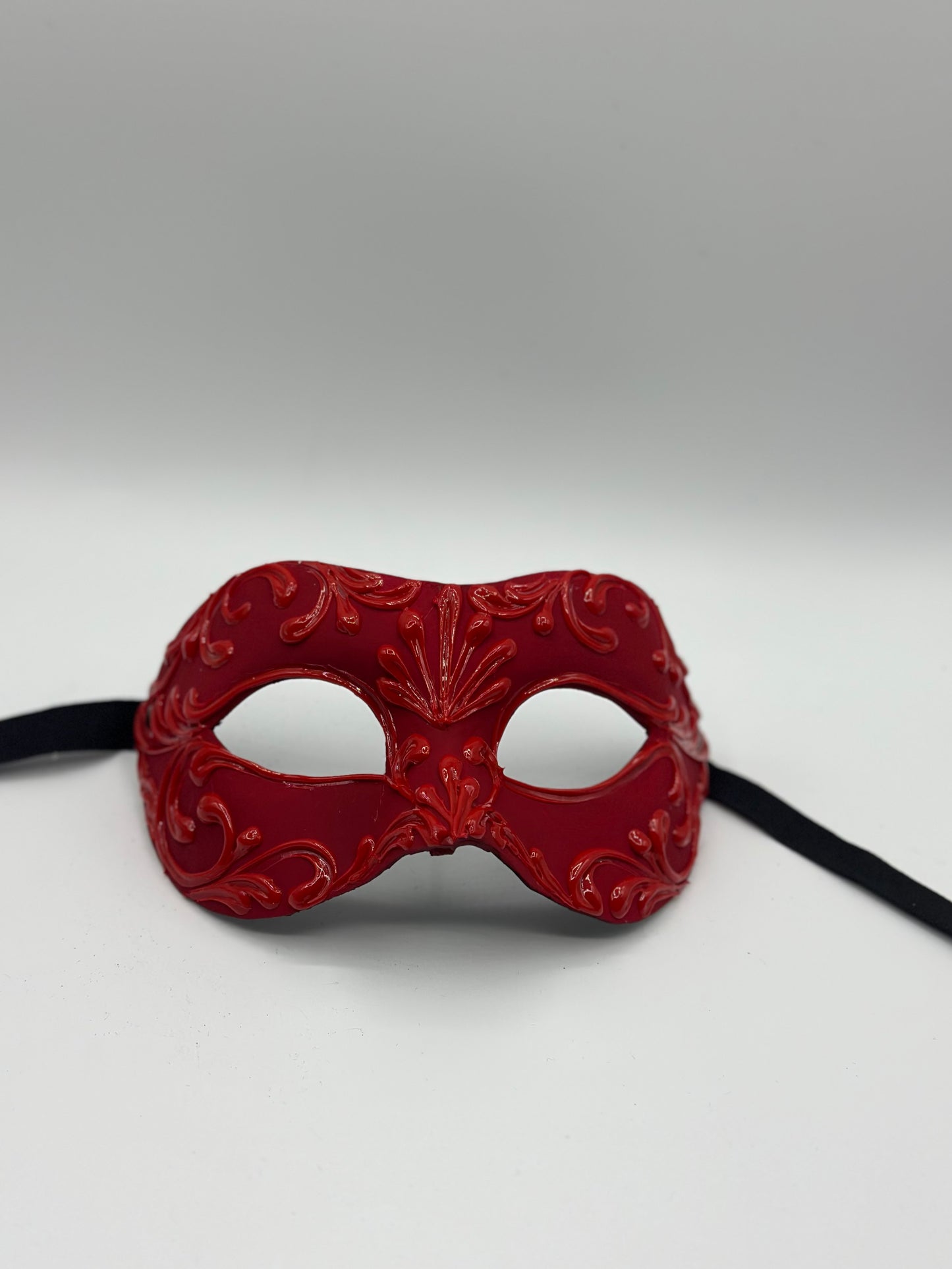 Handmade Venetian Mask Red – Baroque Eye Mask for Masquerade Ball, Carnival & Costume Party
