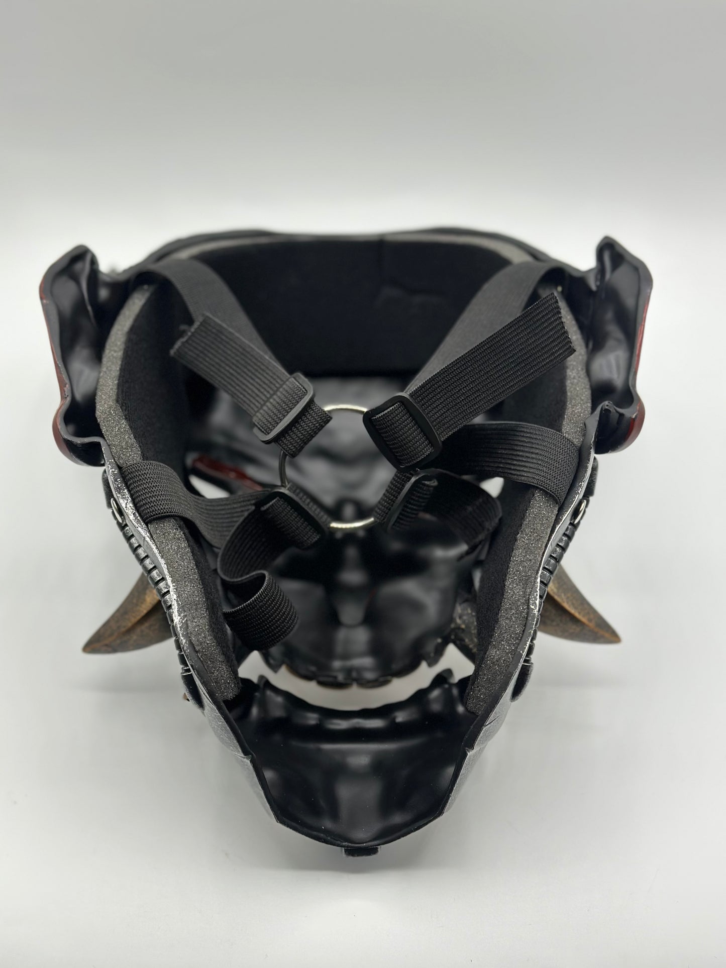 Wearable Japanese Oni Mask – Handcrafted Resin Demon Mask in Mechanical Style – Samurai mask