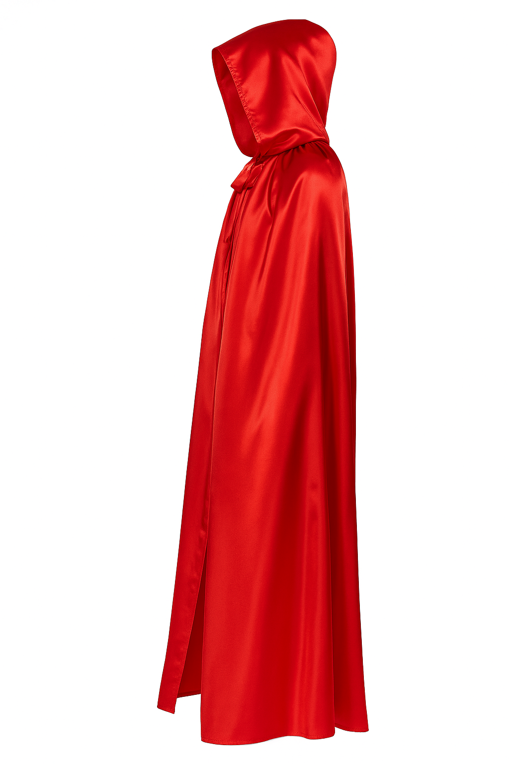 Venezianischer Umhang mit Kapuze aus rotem Satin - Halloween Cape rot
