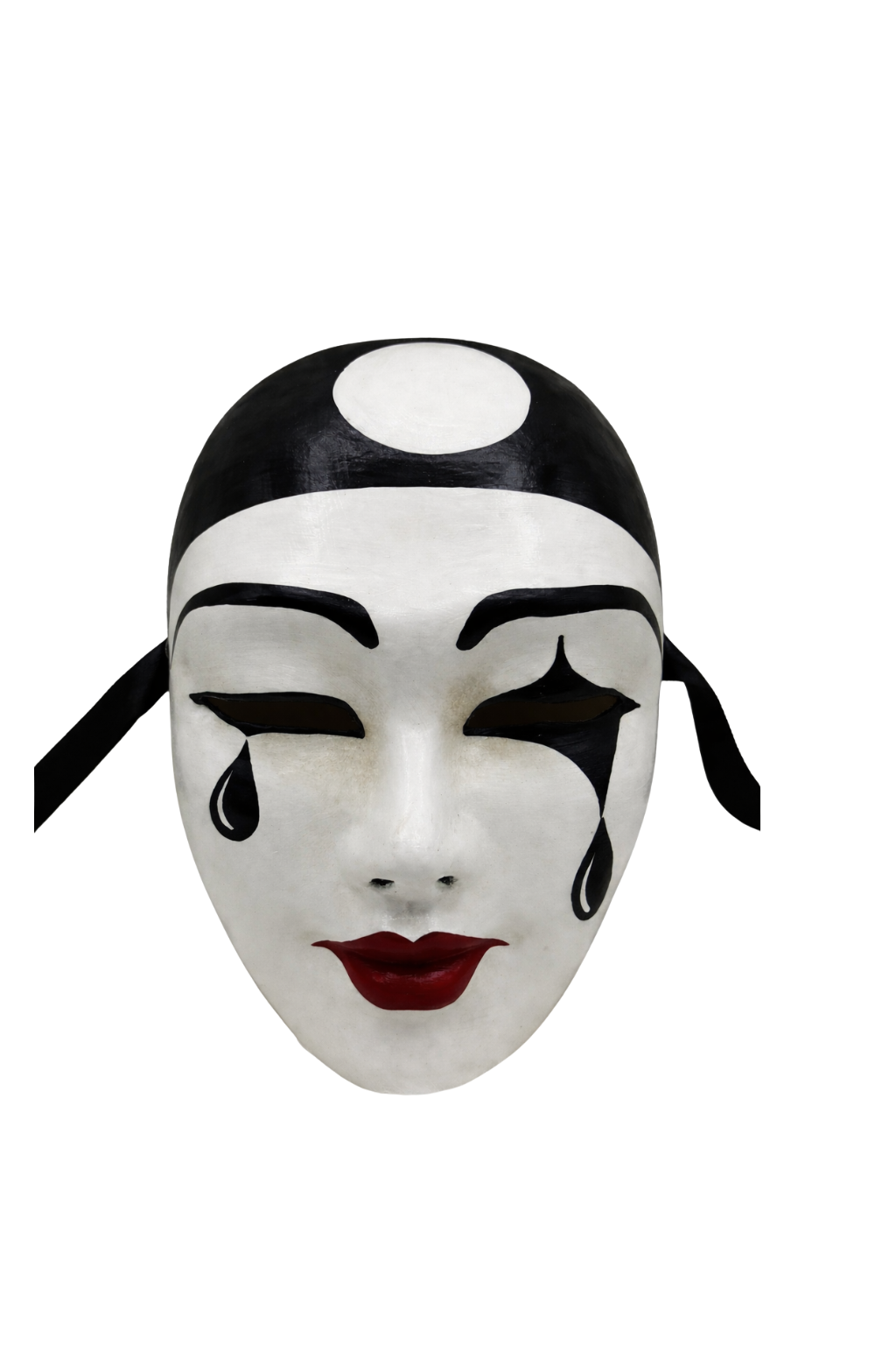 Máscara Pierrot – Máscara Blanco Negro Estilo Veneciano