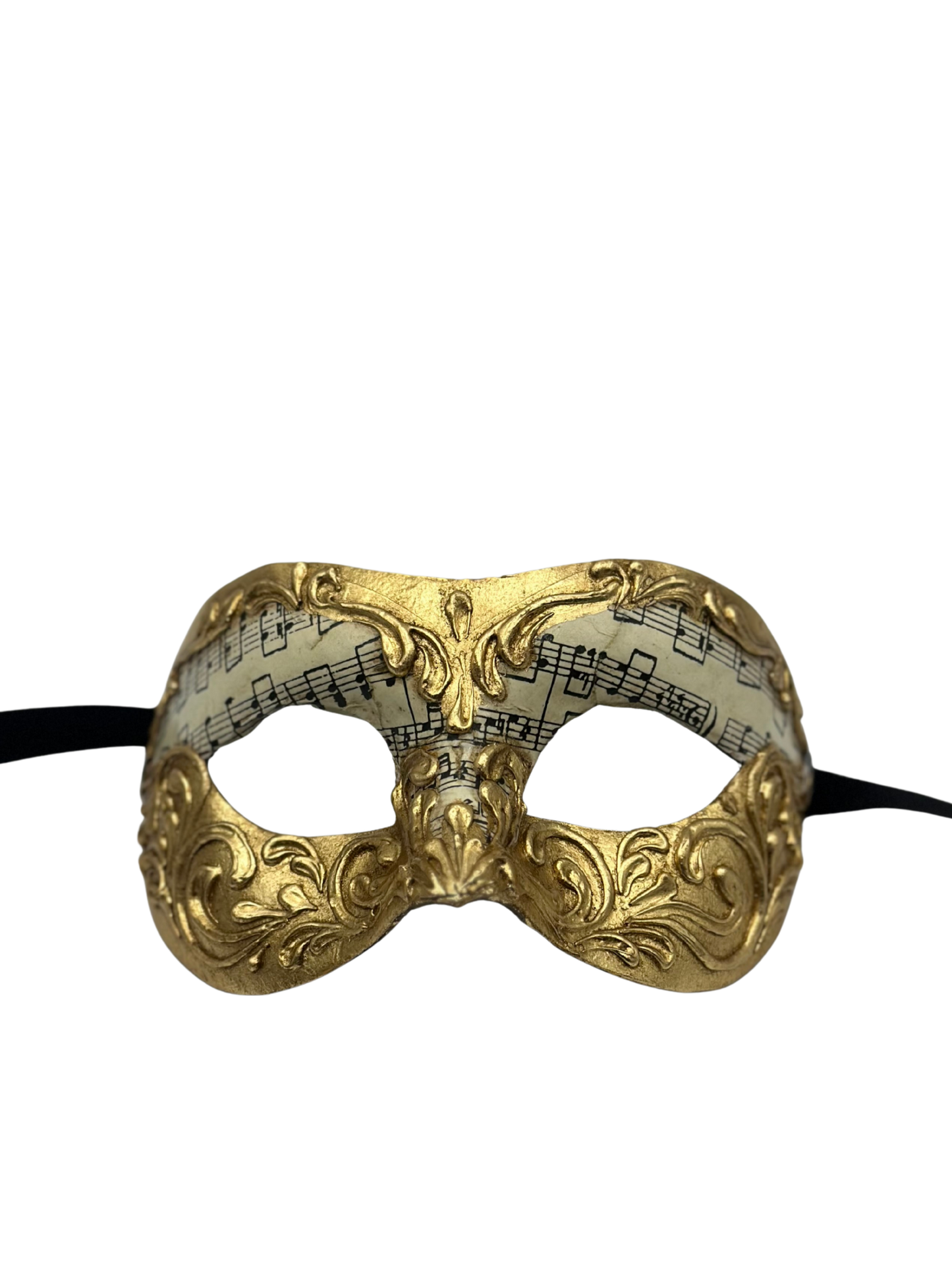 Venetian Masquerade Mask – Gold & Music Notes