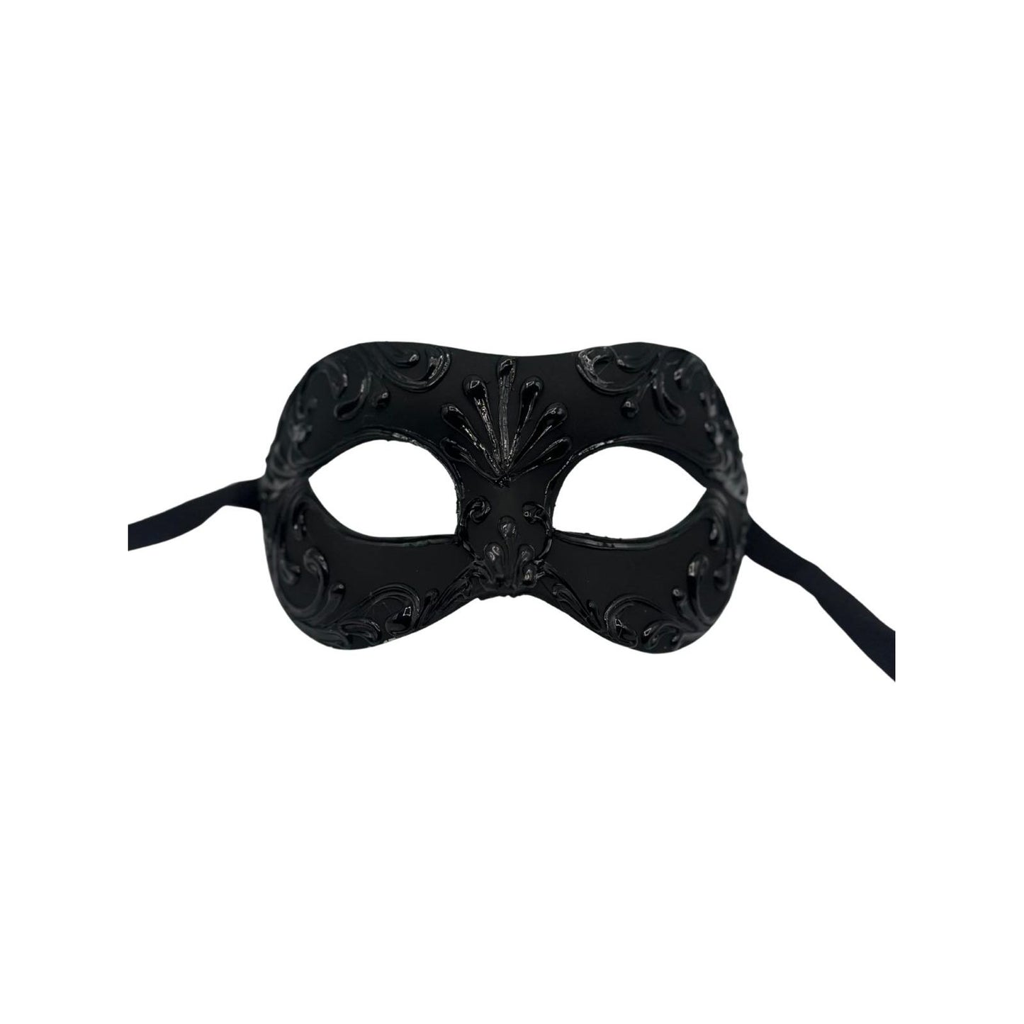 Luxury Black Venetian Masquerade Mask for Men – Costume Mask with Baroque Details