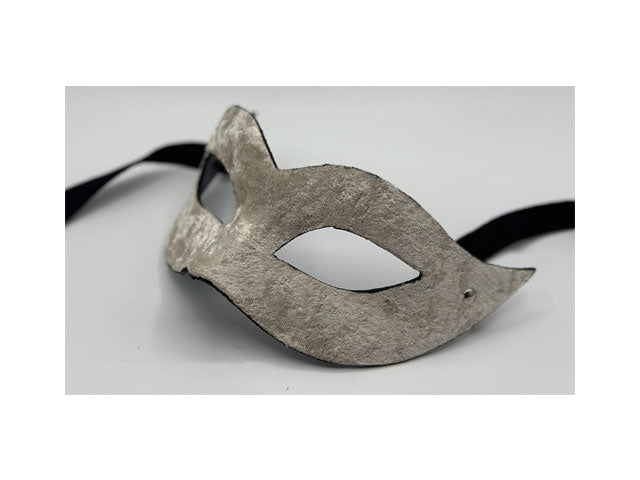 Maske mit cremefarbenem Samt überzogen. Maskenmaske für Damen.