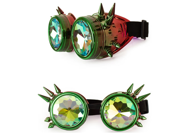 red steampunk goggles Confetti Steampunk glasses red-green Red/Green