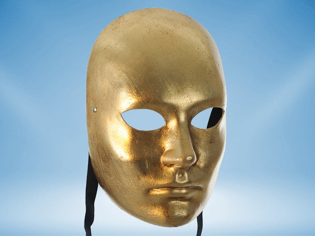 Golden full-face costume mask –