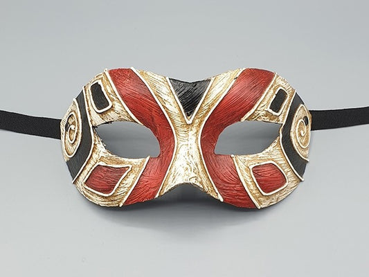 Art deco mask in black and red