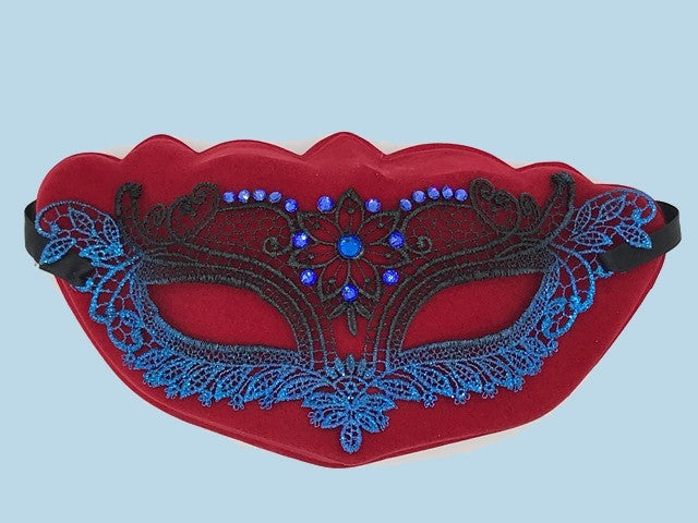 bleu lace mask with strass, lace mask, valentine day mask