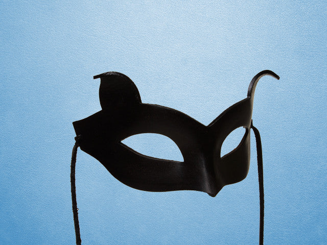 Zwart leder masker van Catwoman