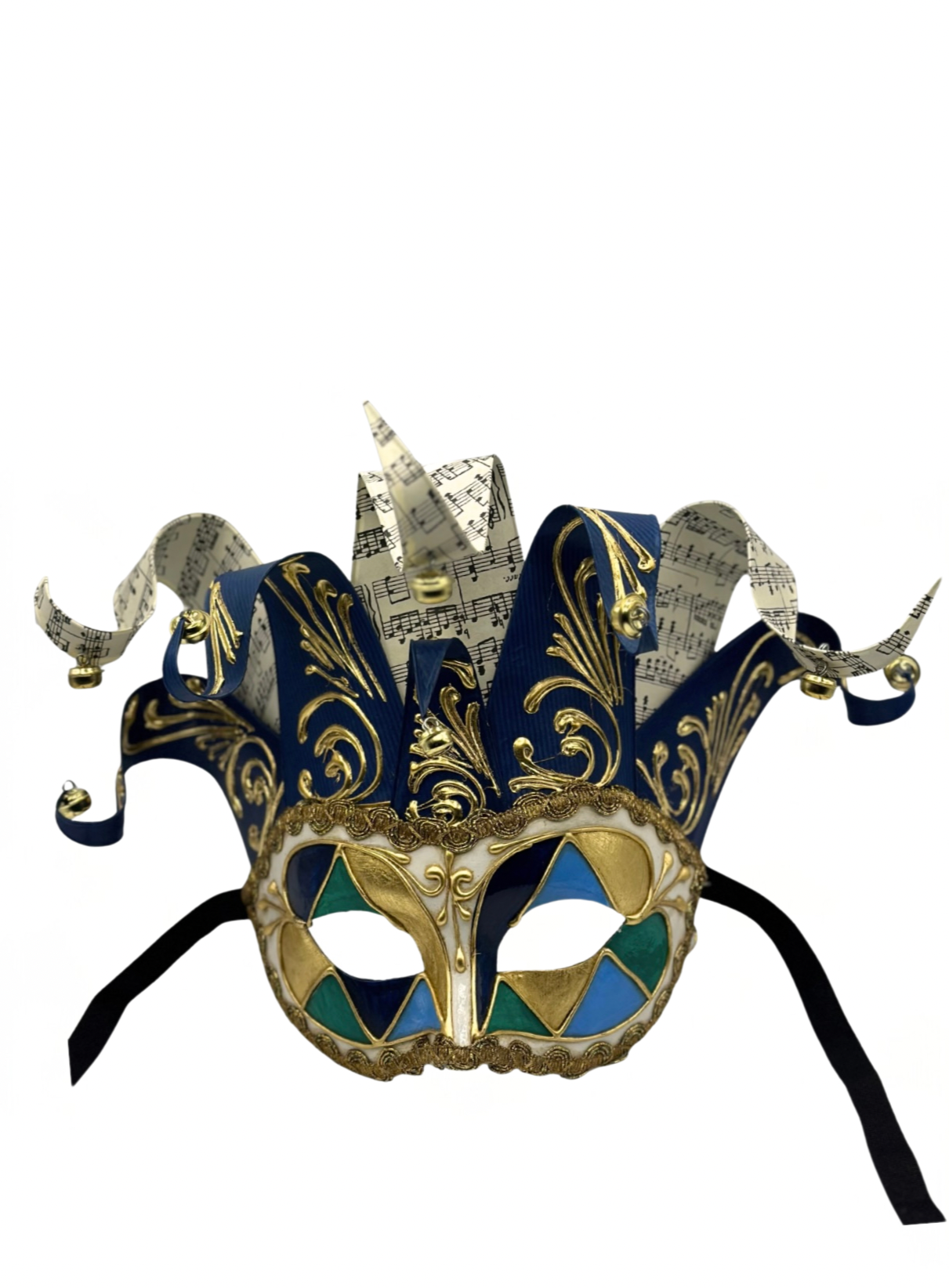 Masque vénitien Jolly en bleu - masque de mascarade pour homme