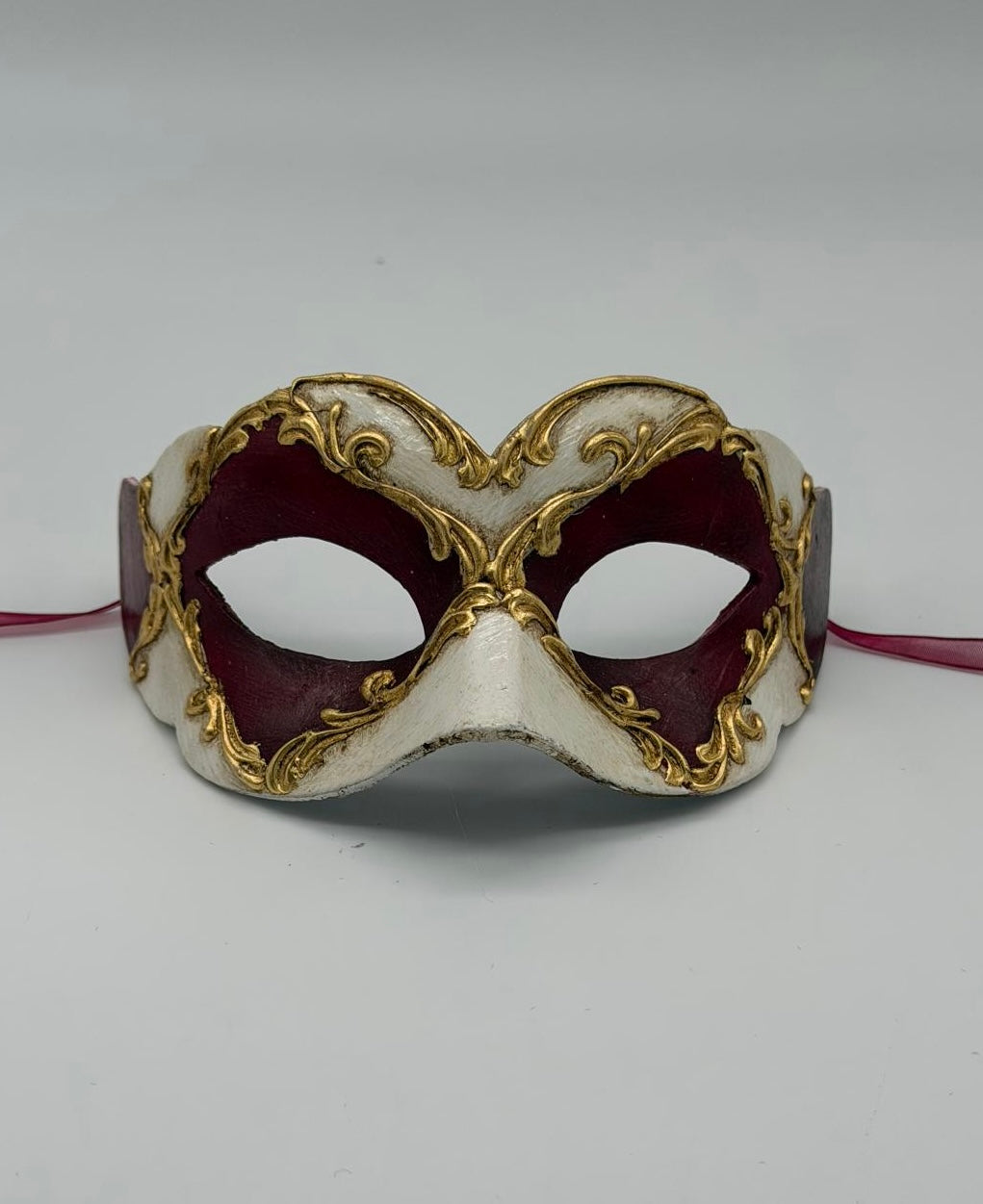 Venetian Kids Mask - Burgundy, Ivory & Gold