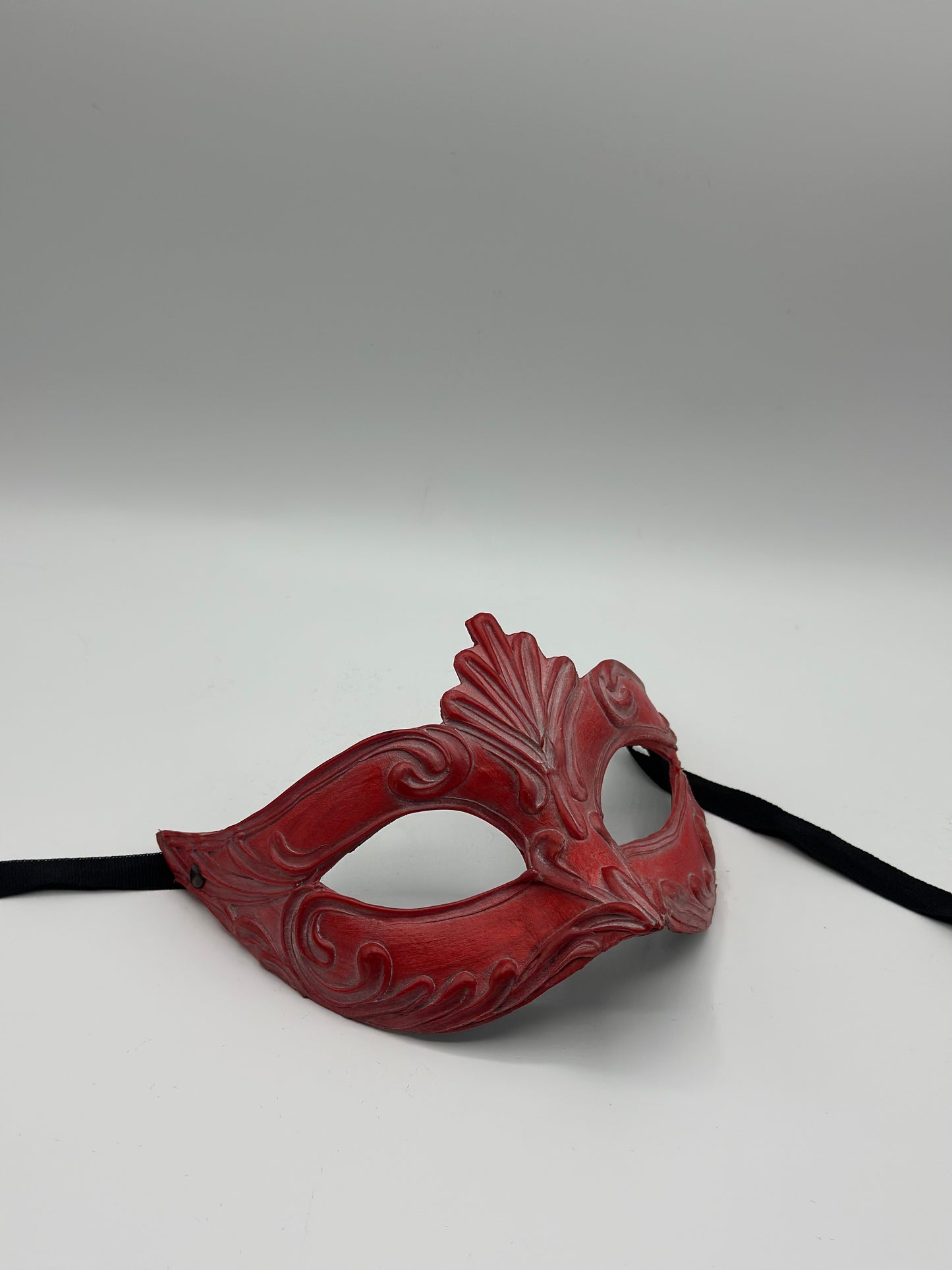 Red Venetian Mask – Handmade Papier-Mâché | Matte Finish, Elegant & Unique