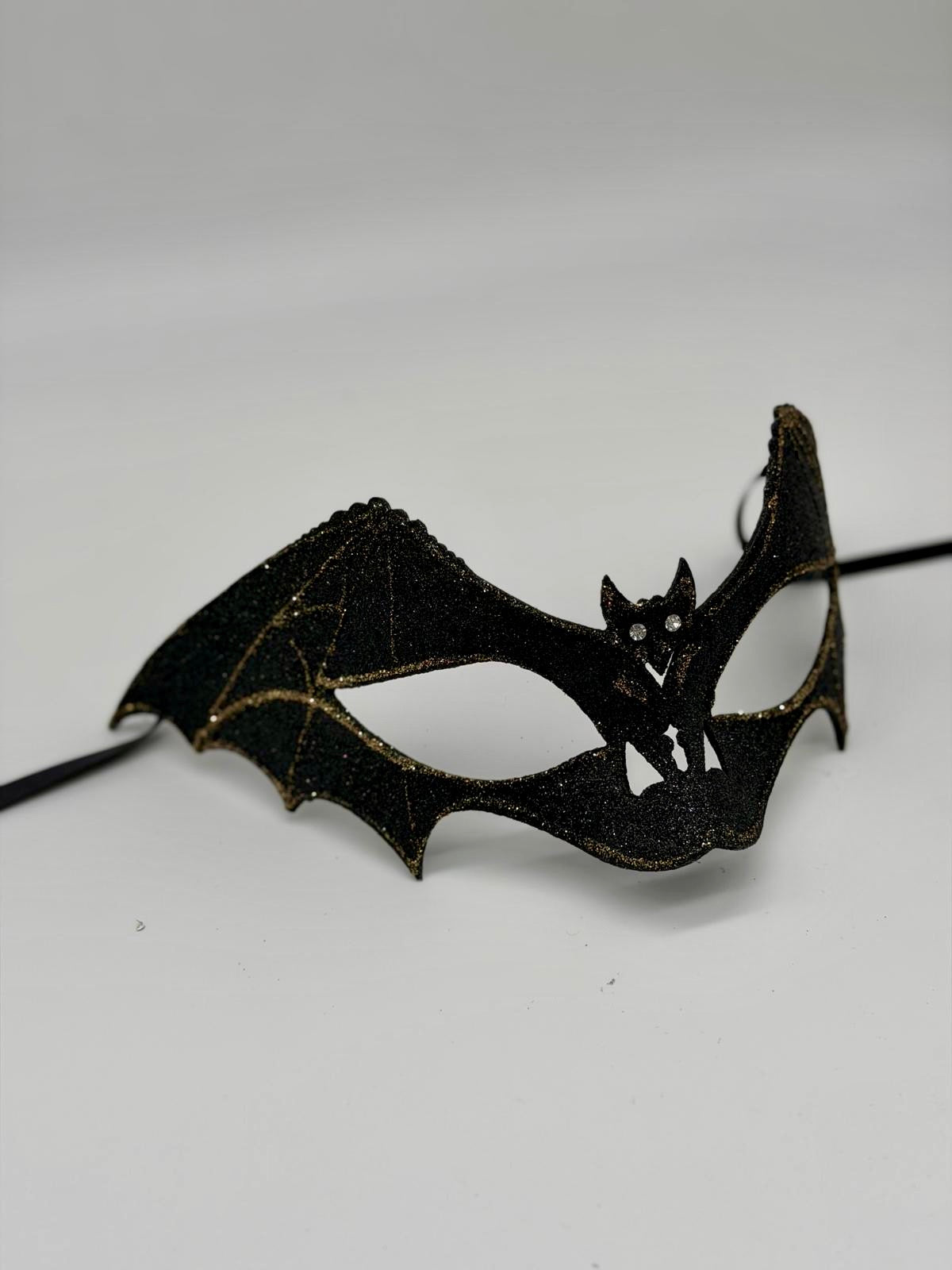 Zwart Glitter Vleermuismasker