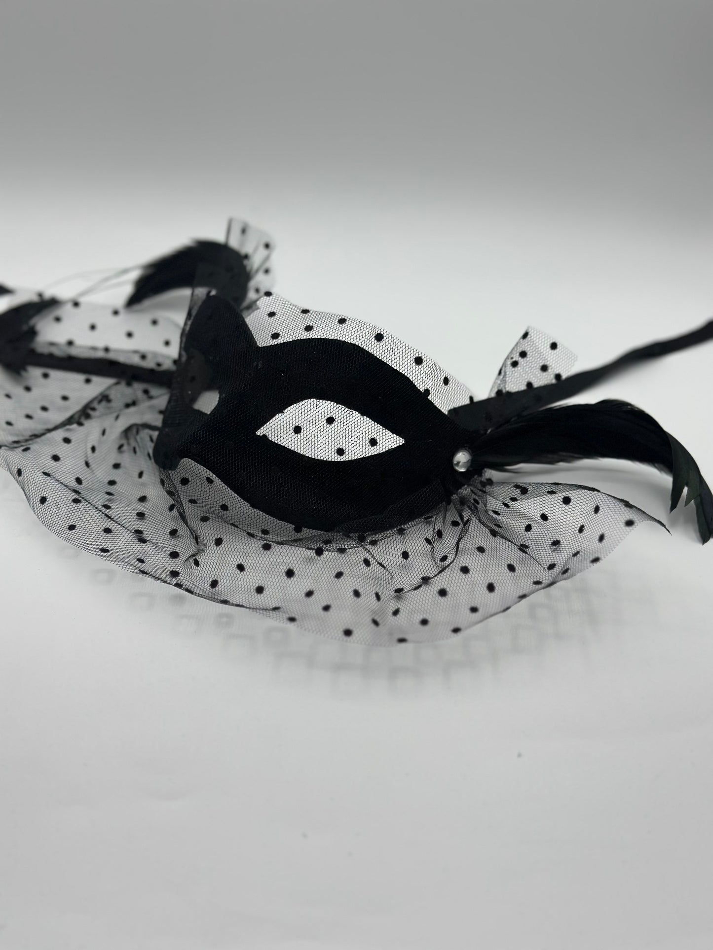 Schwarze Ballmaske mit Voile