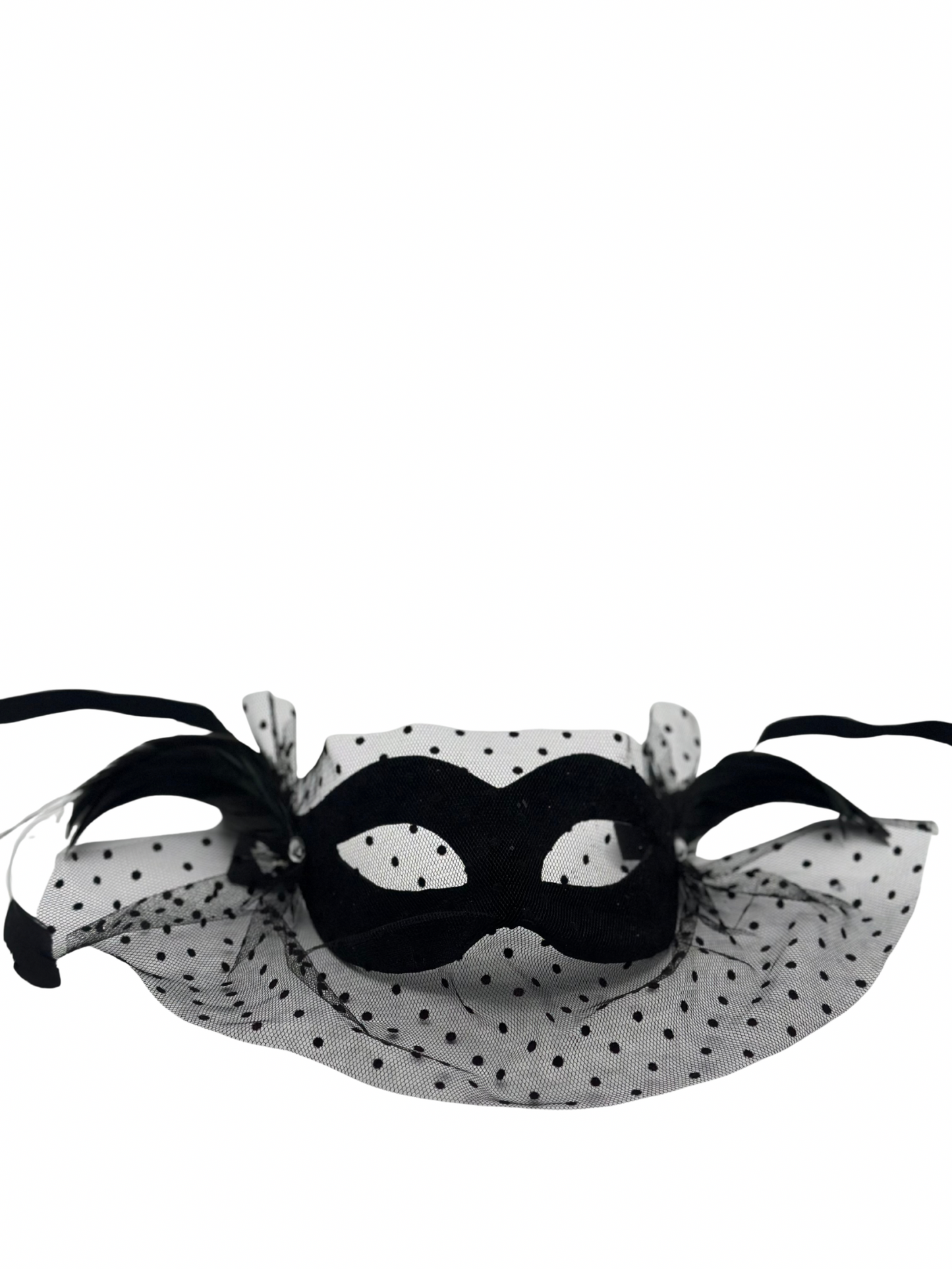 Schwarze Ballmaske mit Voile