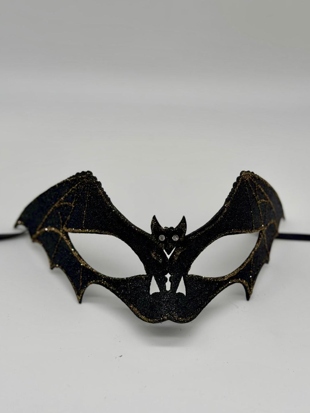 Zwart Glitter Vleermuismasker