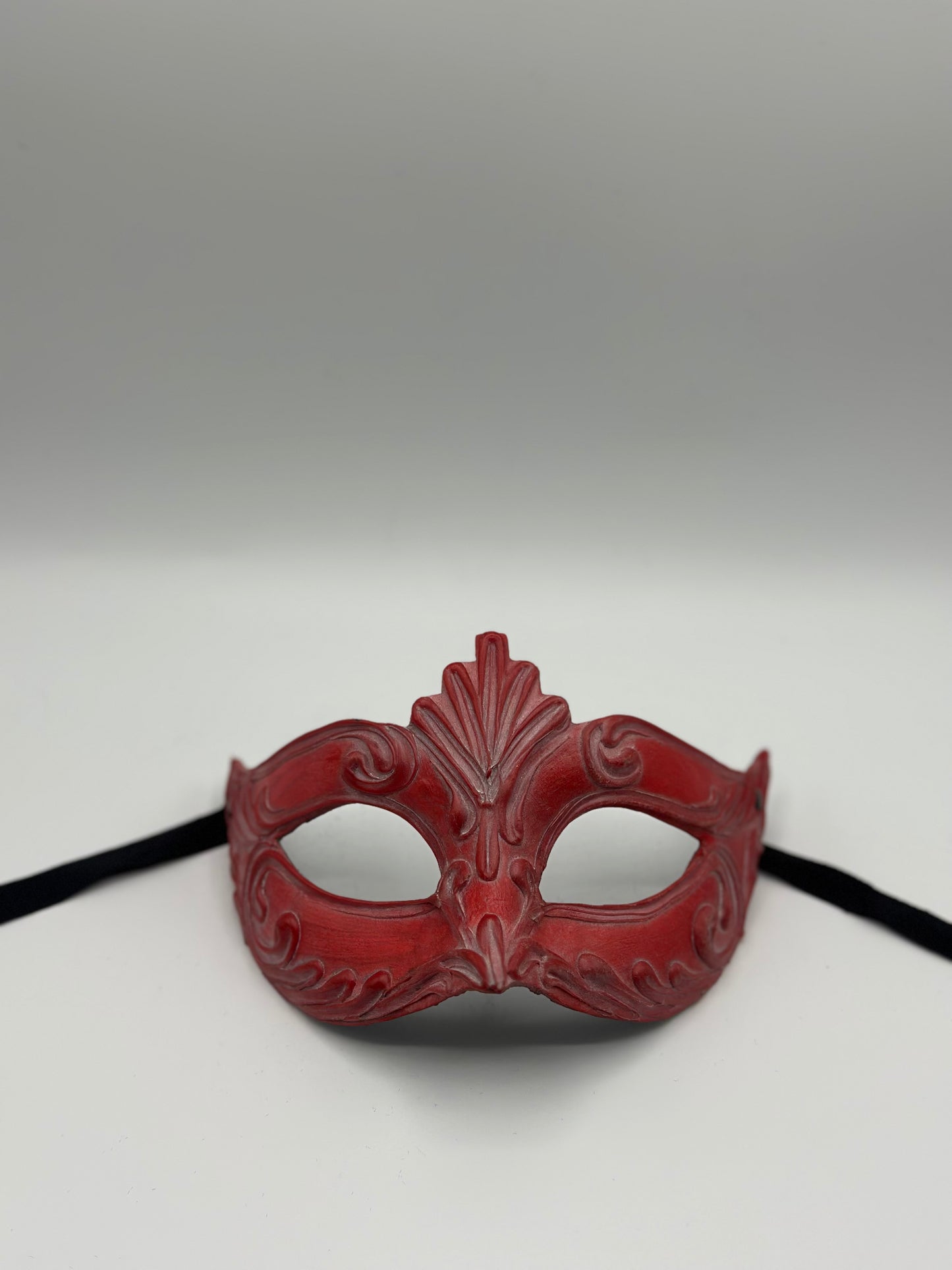 Red Venetian Mask – Handmade Papier-Mâché | Matte Finish, Elegant & Unique