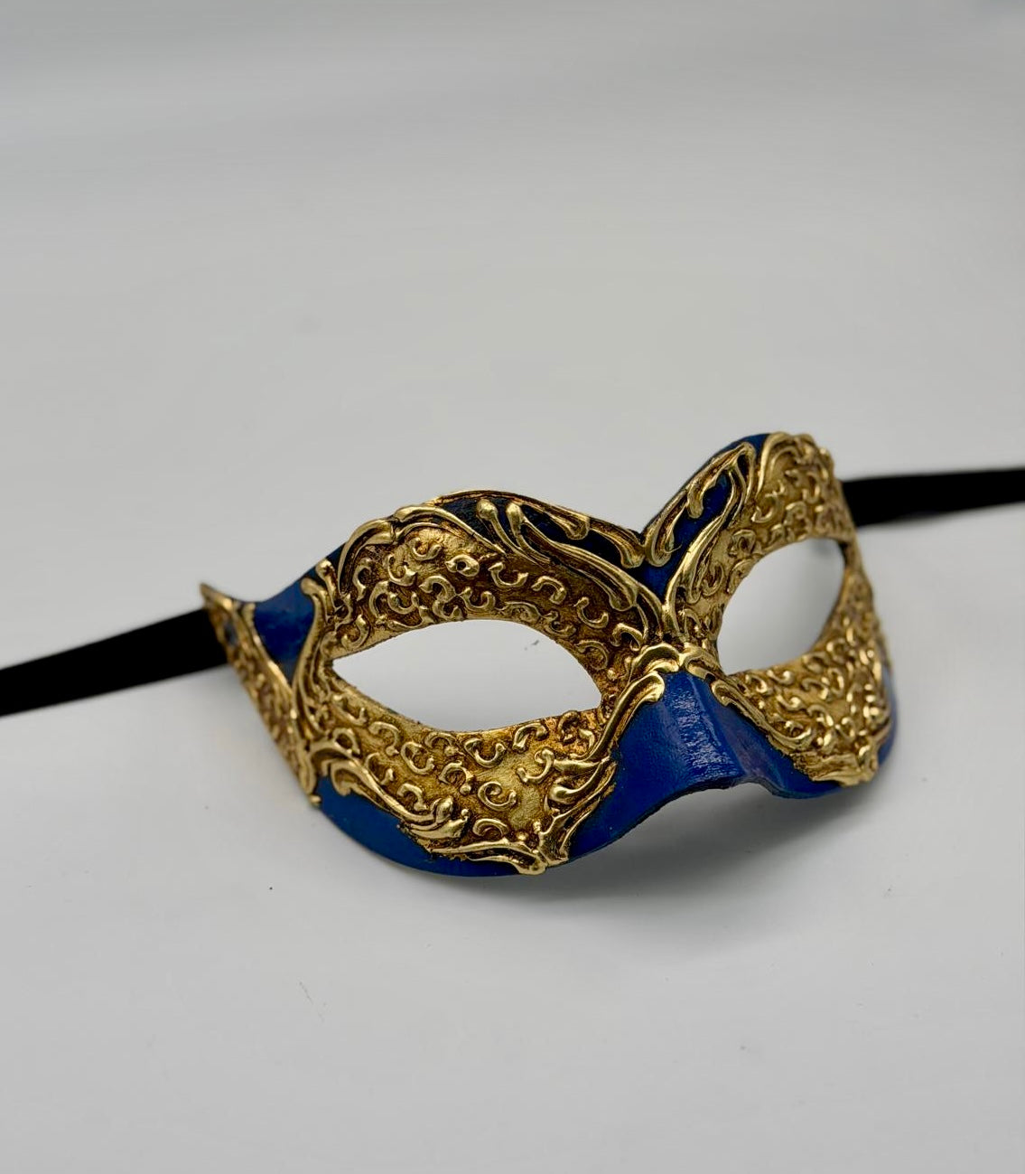 Venezianisches Paar Maskenset Blau Gold – Passende Masken Maskerade