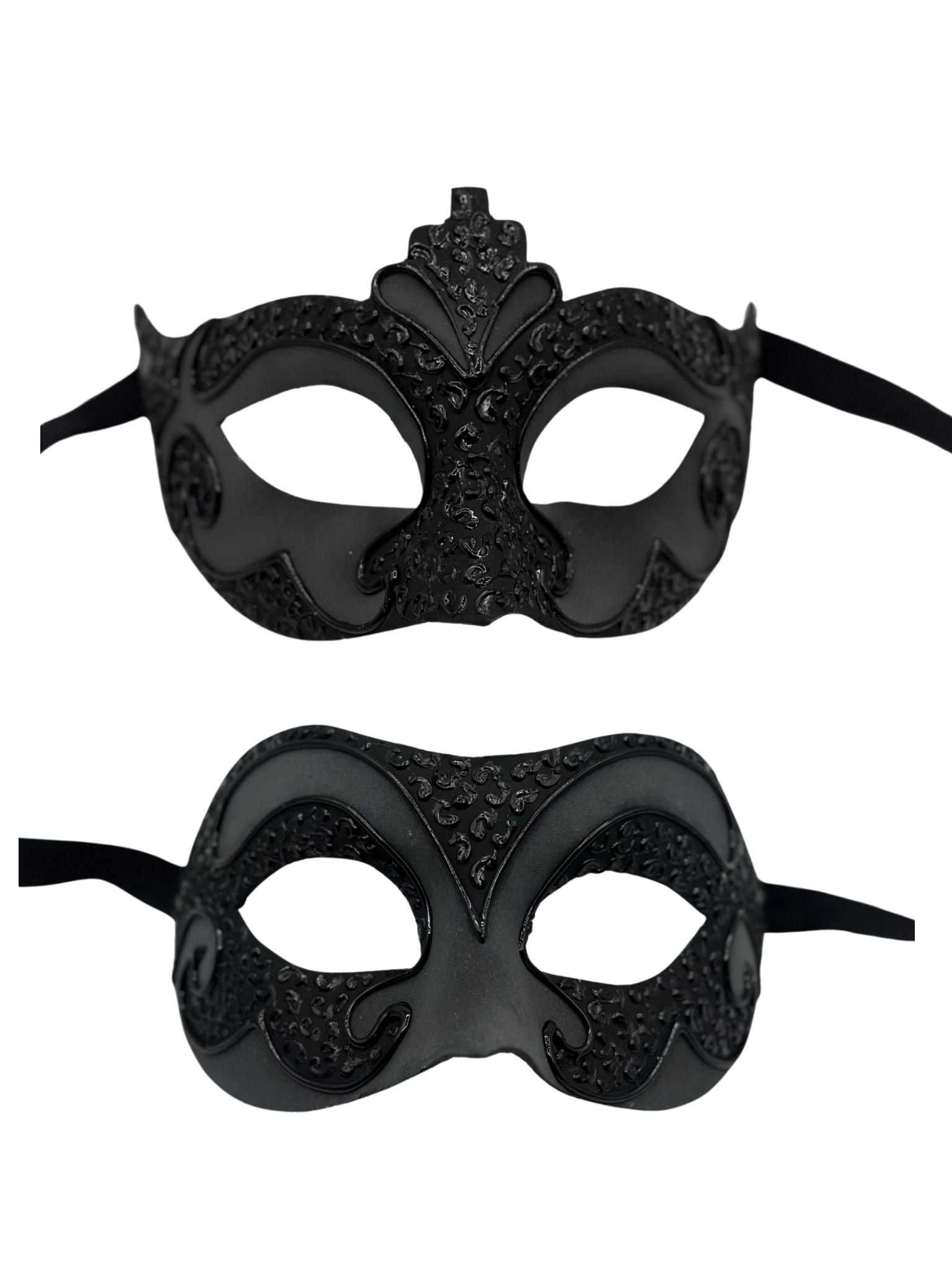 Matching Masks Venetian Mask Set for Couples – Matte Anthracite & Black design ...