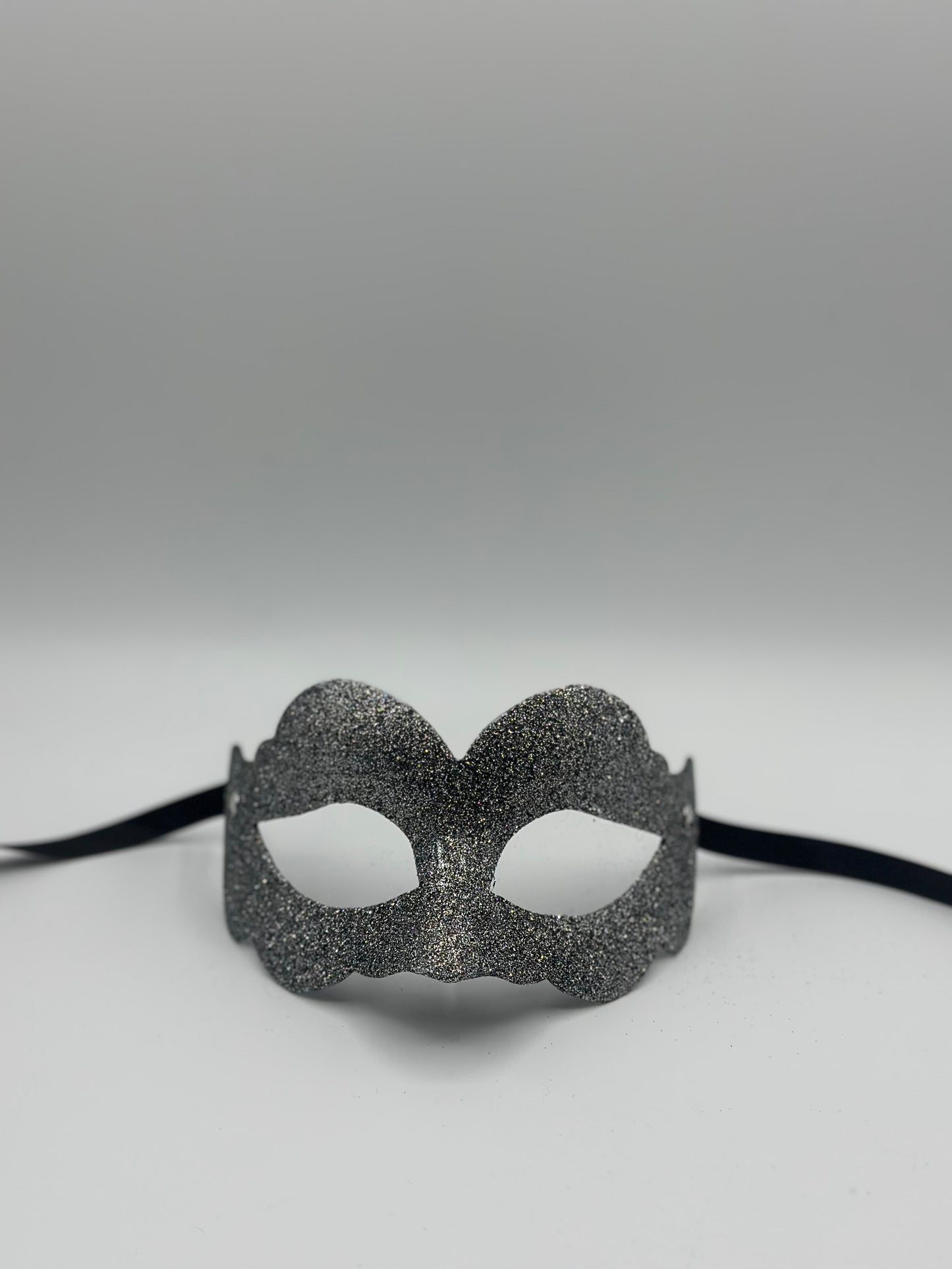 Máscara plateada purpurina - Masquerade mask silver
