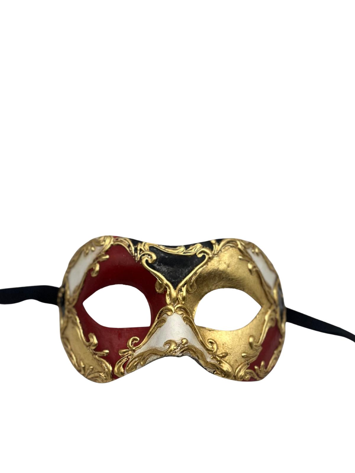 Masque de mascarade baroque – Rouge/Noir/Or