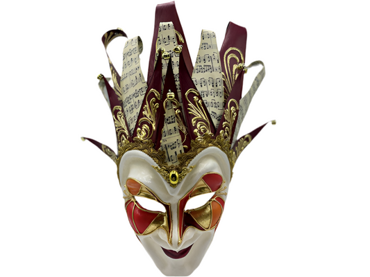 Venetian Joker mask in red