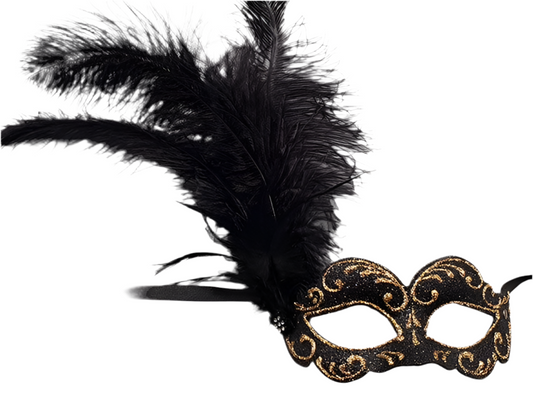 Masque de bal à plumet noir