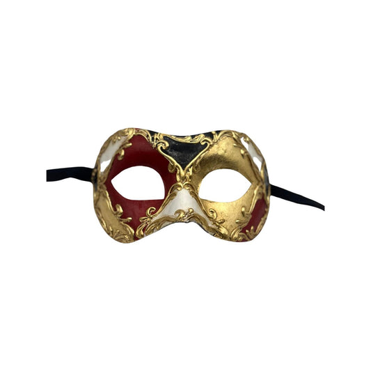 Handmade Baroque Venetian Mask Red-Black-Gold | Luxury Handmade Masquerade Mask