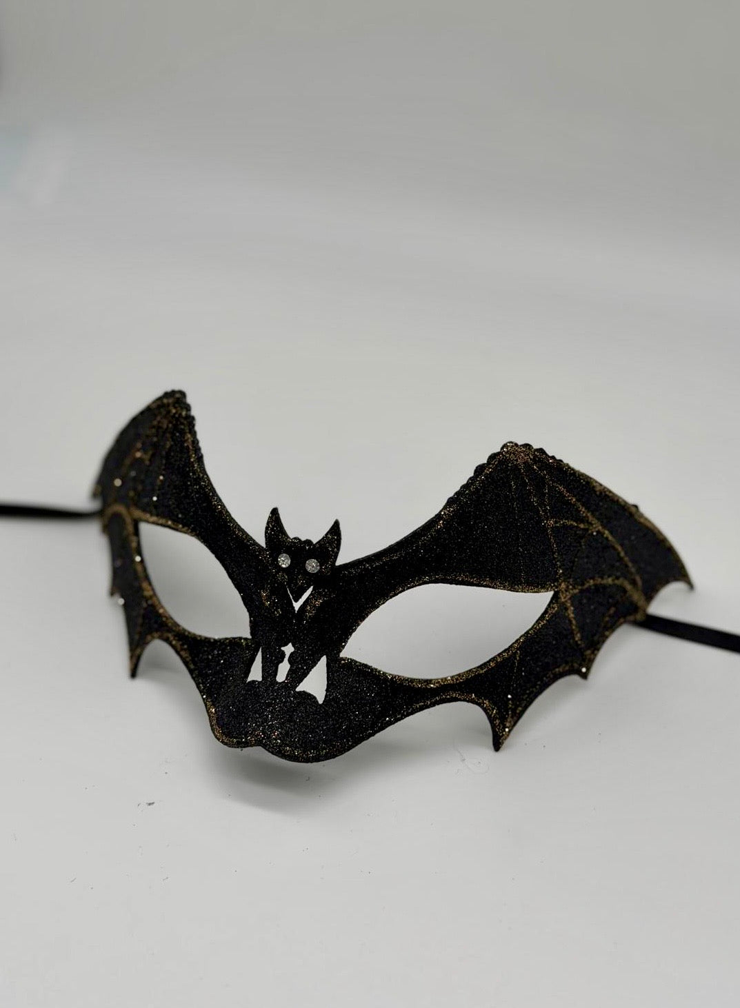 Zwart Glitter Vleermuismasker