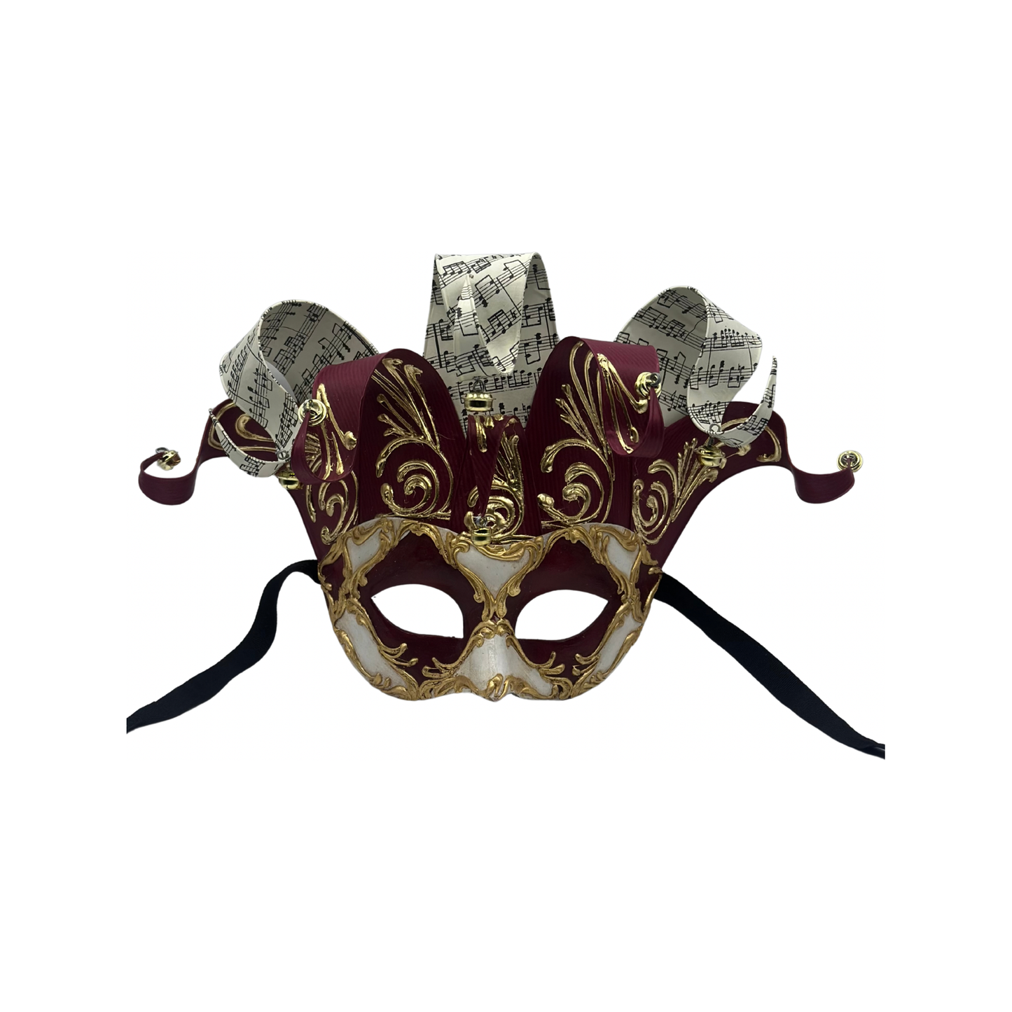 Venetian mask Jolly in red and white - Masquerade mask for men