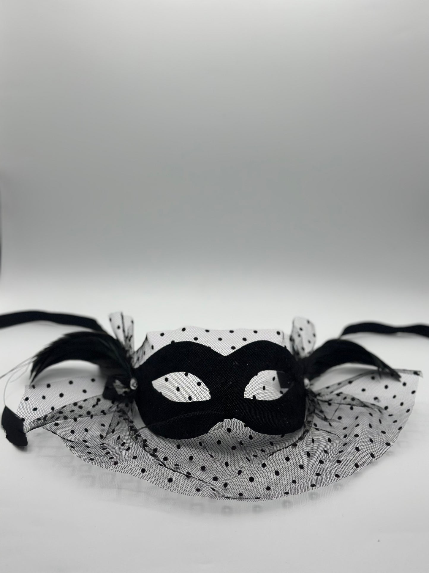 Schwarze Ballmaske mit Voile