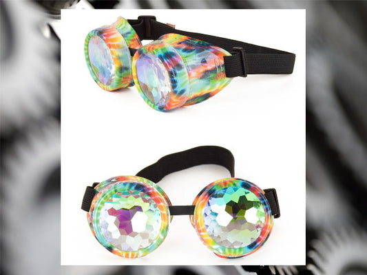Gafas multicolor con lentes de caleidoscopio