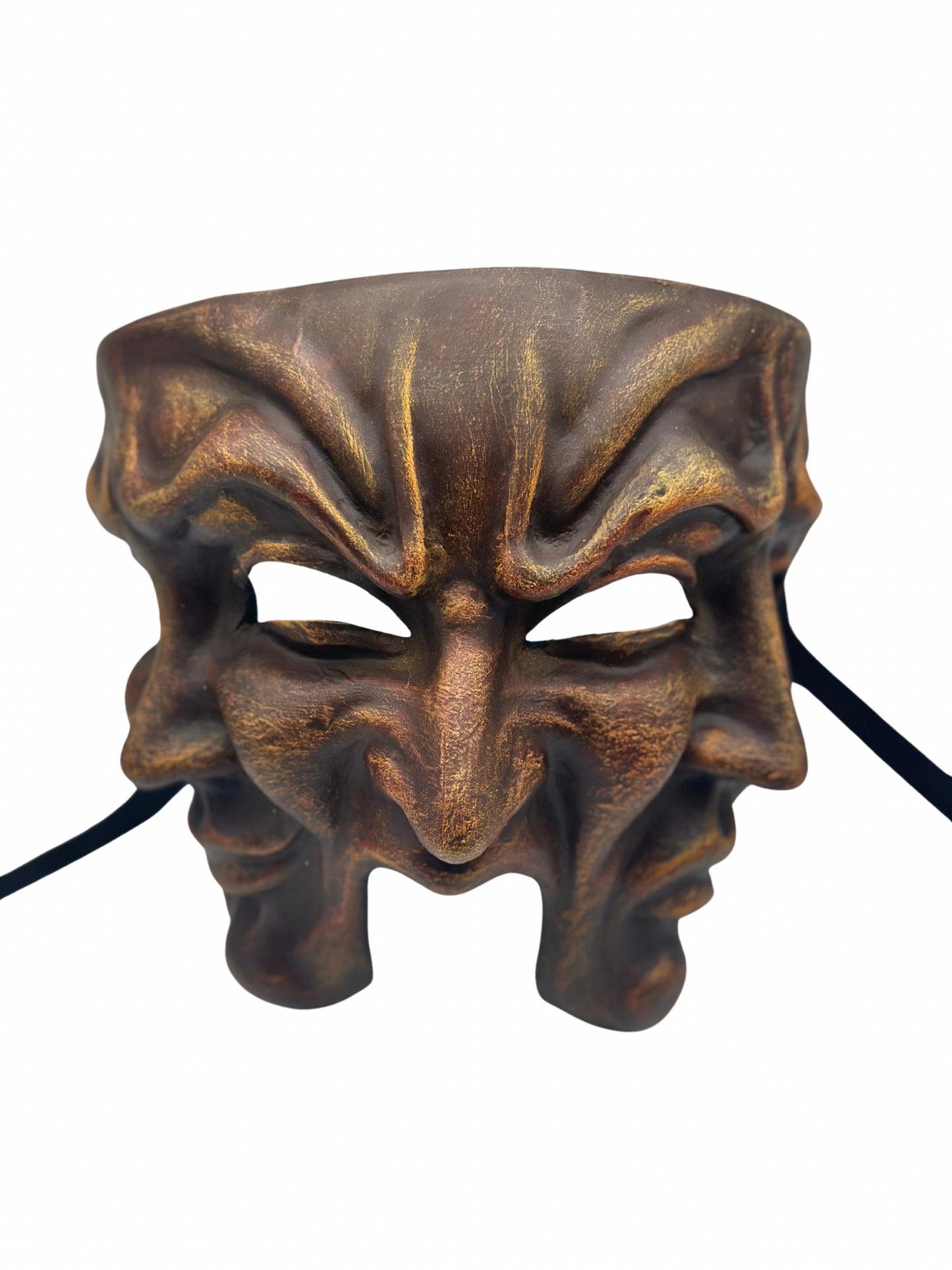 Drei-Gesichter-Maske in braun