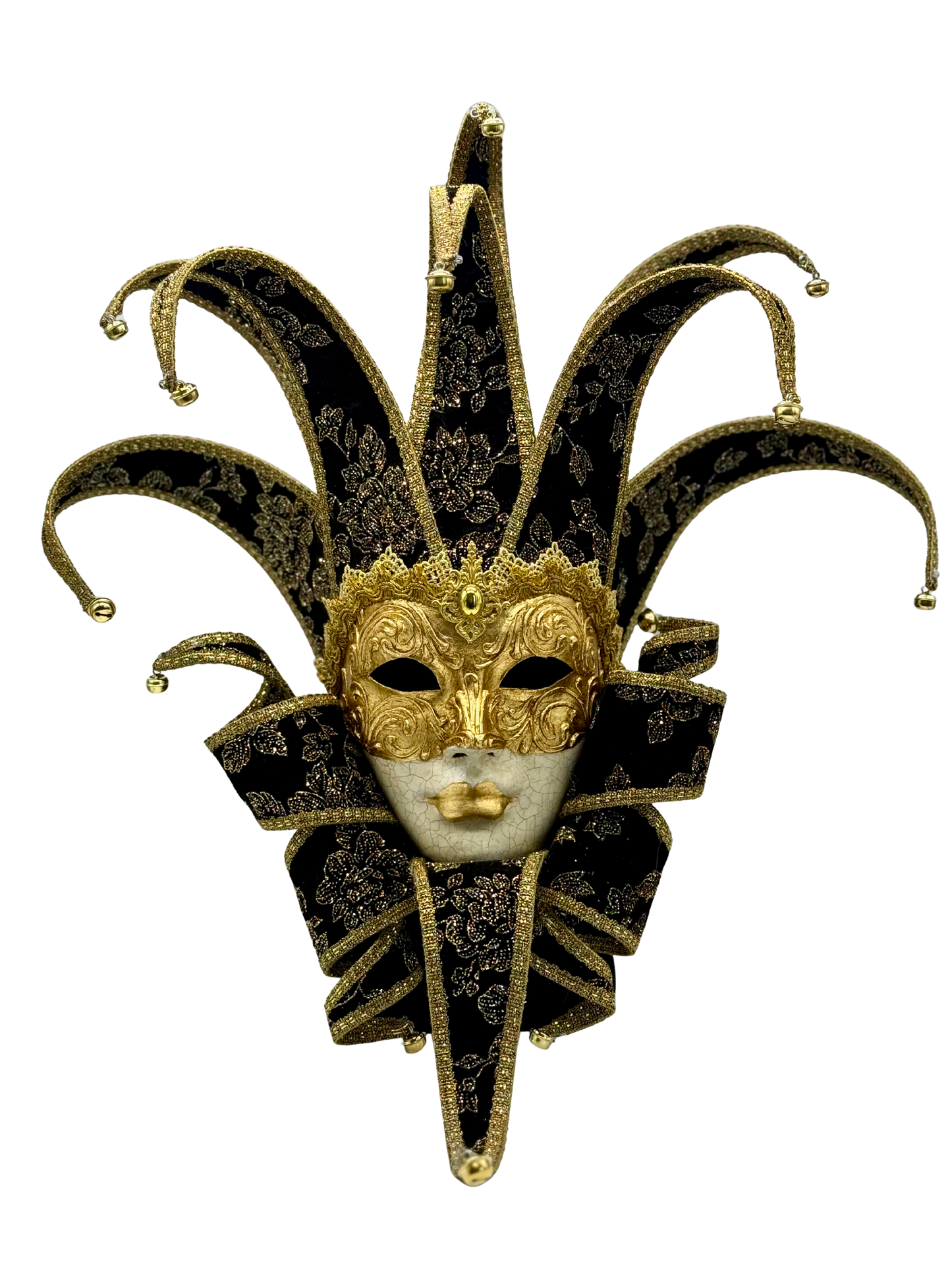 Jester mask in black velvet