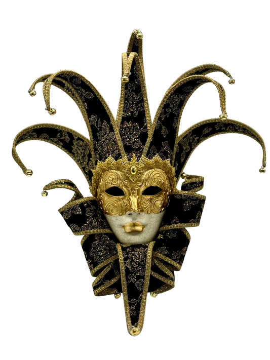 Jester mask in black velvet