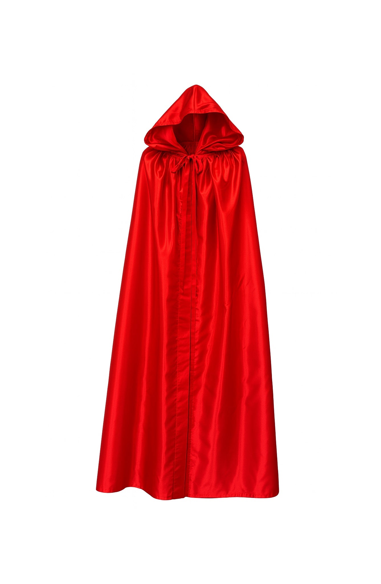 Venetian cape with a hood in red satin - Halloween cape red