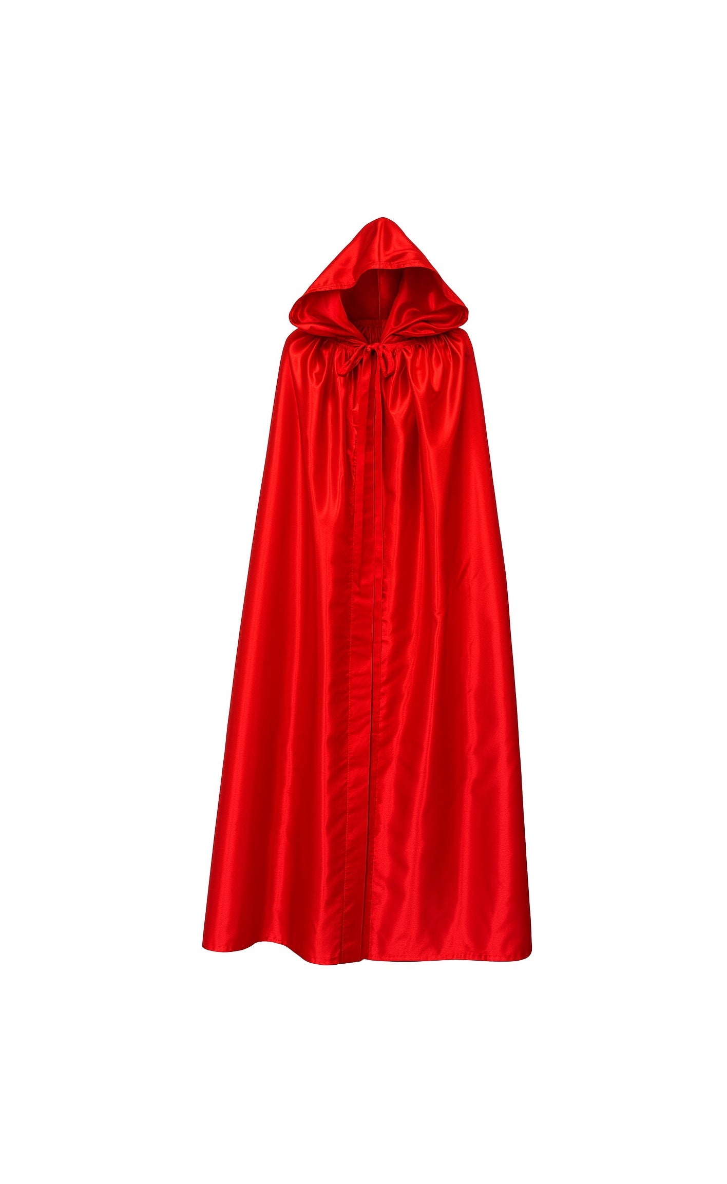 Venetian cape with a hood in red satin - Halloween cape red