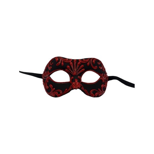 Handmade Venetian Mask Black Red – Baroque Eye Mask for Masquerade Ball, Carnival & Costume Party