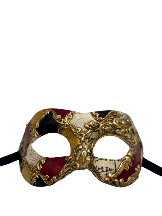 Máscara Veneciana con Notas de Música - Máscara Barroca