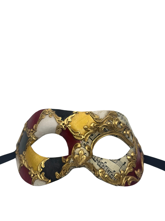 Venetian Mask with Music Notes - Baroque mask