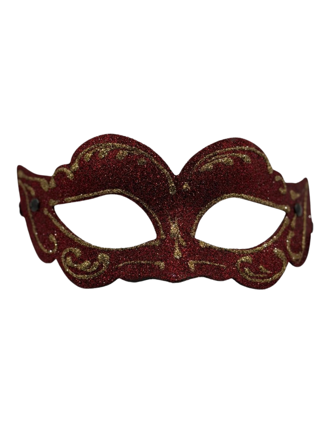 Rood Glitter Masker. Venetiaans Masker Rood Met Gouden Glitters