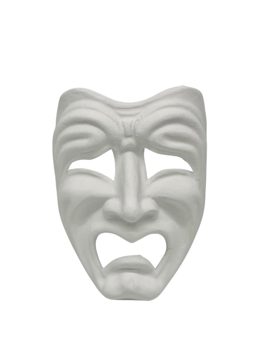 Weiße Maske mit Träne