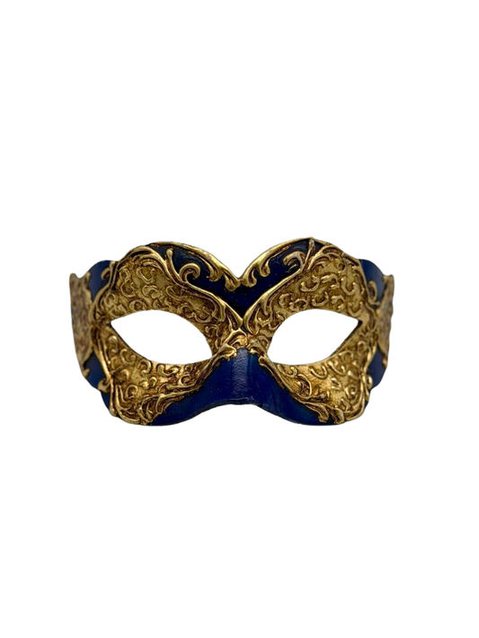 Máscara Veneciana Infantil - Azul Real y Oro