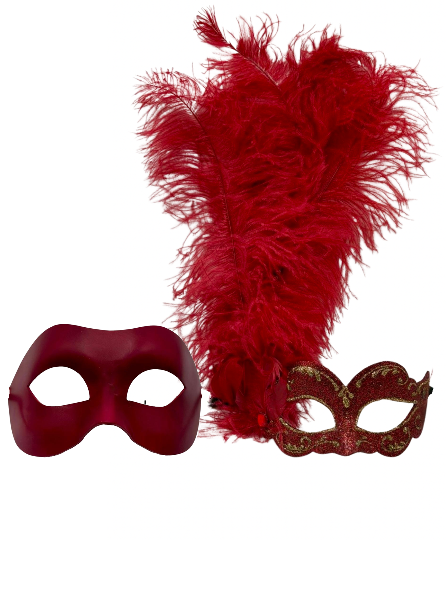 Ensemble de masques de couple Mascarade Rouge