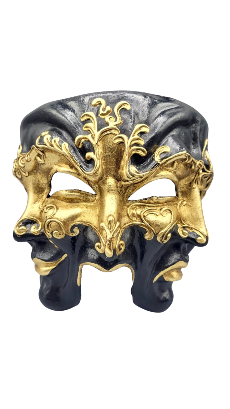 Masque trois plis noir et or