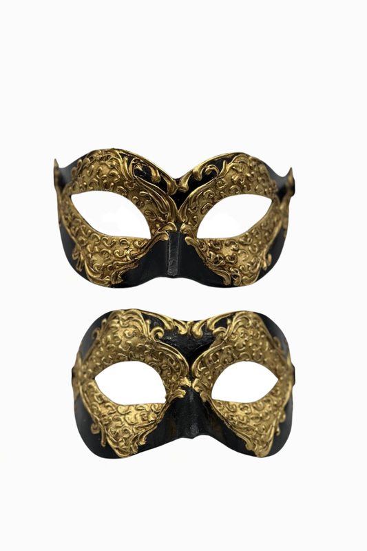 Venetiaans Koppelmasker in Goud en Zwart